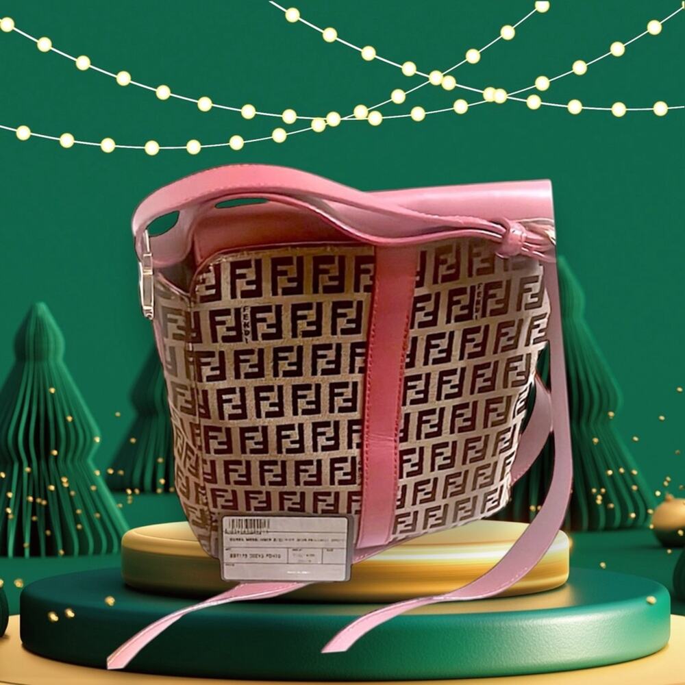 FENDI Tan and Pink Crossbody Bag